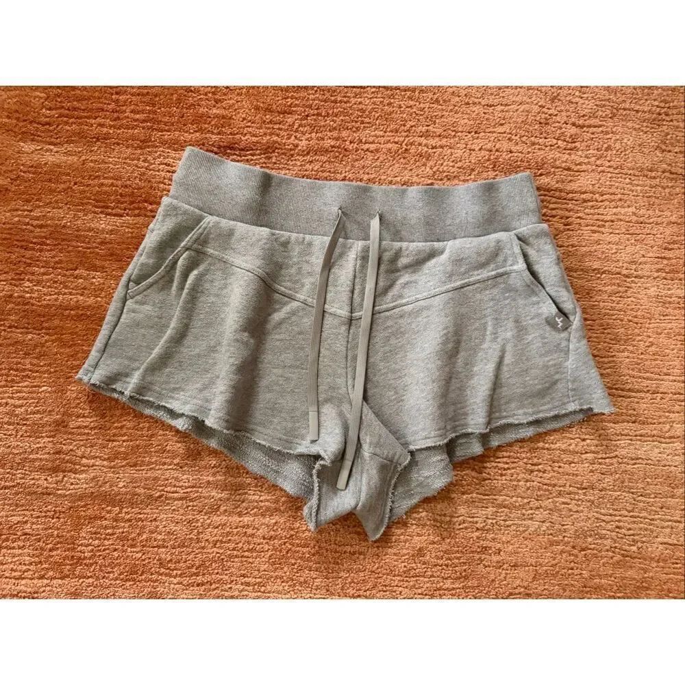 JoyLab Gray High Rise Raw Hem Sweat Shorts Women’s L Cotton Lounge